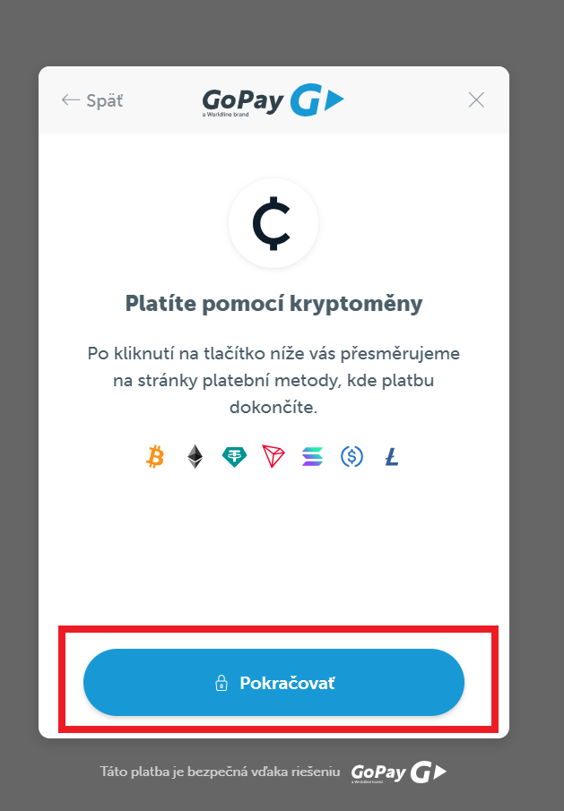 EasyLight mitochondriak Platba BTC kryptomenami 5